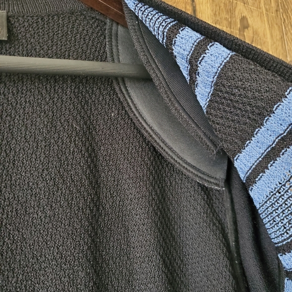 ST JOHN collection by Marie Gray Black and blue stripe nautical knit cardigan - Picture 6 of 8